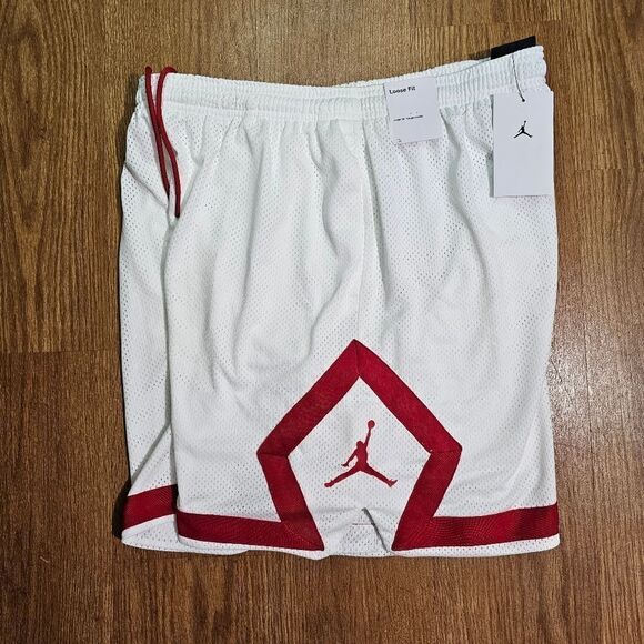 Jordan Heritage Diamond Basketball Shorts White Red DO5032-100 Women's Large L - Picture 14 of 15